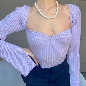 🌟 NWT Urban Outfitters Lilac Ribbed Crop Top